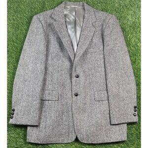 Vintage Harris Tweed Wool Sport Coat Blazer Jacket Men 44R (42) Herringbone